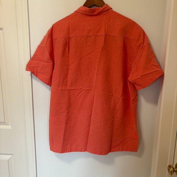 Royal Robbins button down shirt orange short sleeve size L Summer Casual - Picture 9 of 13